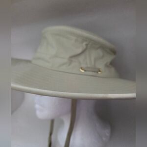 Tilley Mens Sun Hat Size XXL 7 7/8 Beige Round Brim Air Flow Adjustable Tie